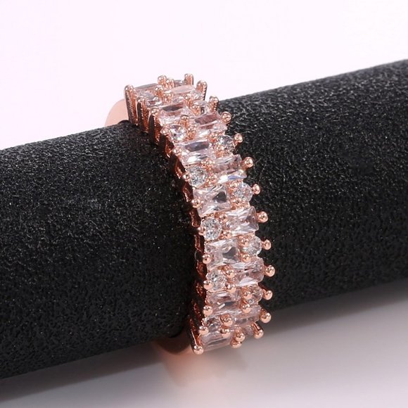 🎀 Fashion Beautiful Gems Full Around Zircon Eternity Rings for Women, PD162 - Picture 7 of 12